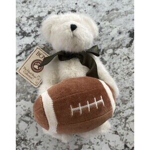 Vtg. Boyds Bears 9" Johnny B. Touchdown White Plush Jointed Teddy #903050 w/Tags